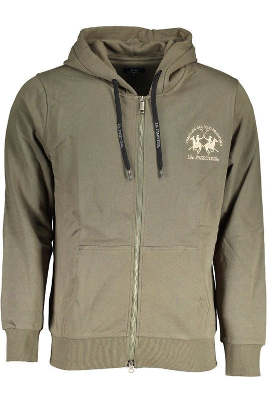 LA MARTINA MEN'S GREEN ZIPPED SWEATSHIRT