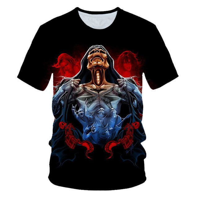 Funny Skull Motorbike 3D T Shirt Summer Hipster Short Sleeve Tee Tops Men/Women Print T-Shirts Casual Homme Short Sleeve Top-13