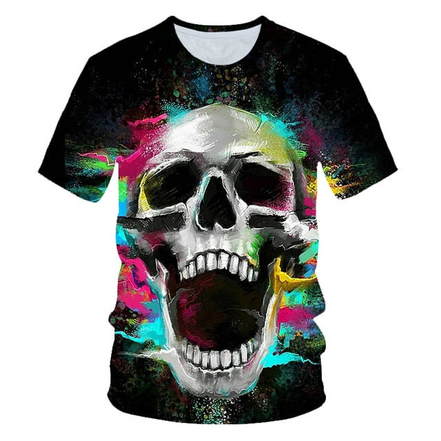 Funny Skull Motorbike 3D T Shirt Summer Hipster Short Sleeve Tee Tops Men/Women Print T-Shirts Casual Homme Short Sleeve Top-10