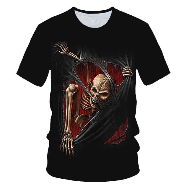 Funny Skull Motorbike 3D T Shirt Summer Hipster Short Sleeve Tee Tops Men/Women Print T-Shirts Casual Homme Short Sleeve Top-7
